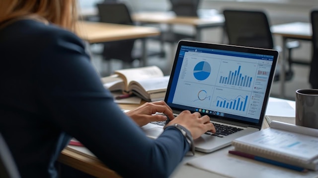 woman business owner working with data - intentionallyflourish.com